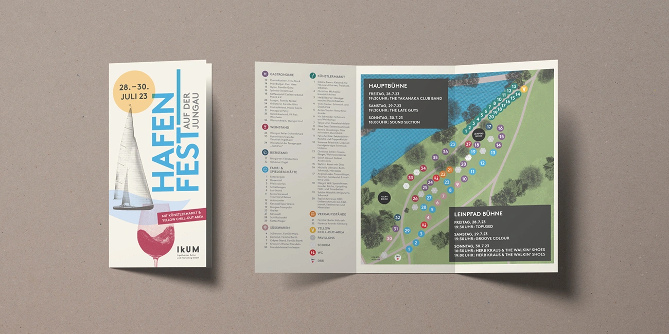 Veranstaltungsflyer zum Hafenfest in Ingelheim