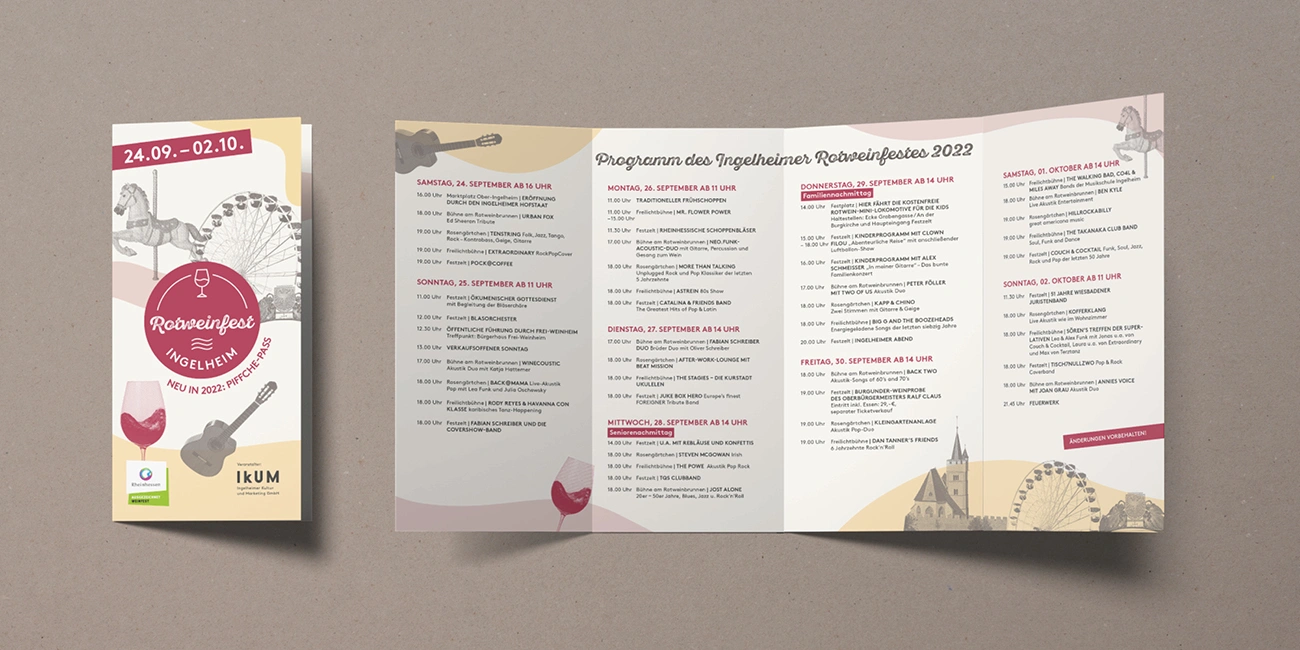 Programmflyer zum Rotweinfest in Ingelheim