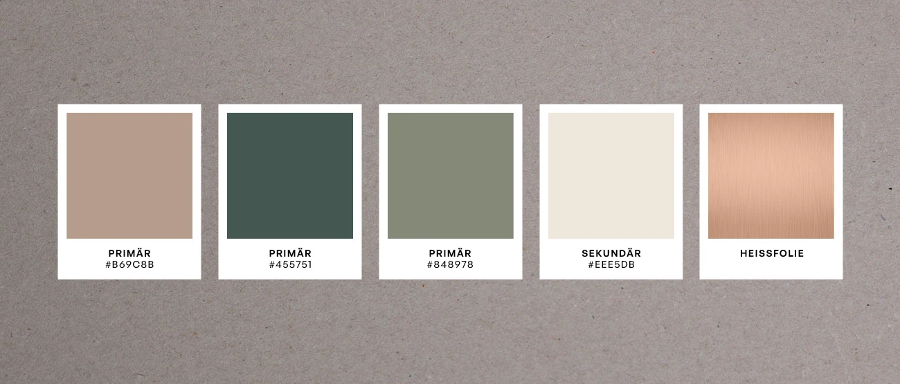 Übersicht der Farben des Corporate Designs von Da Fabio