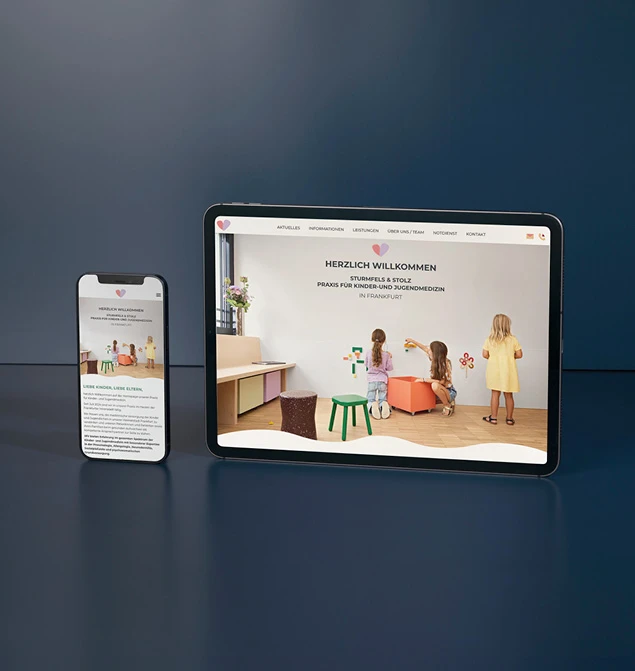 Mobile Ansicht der Website von Sturmfels & Stolz