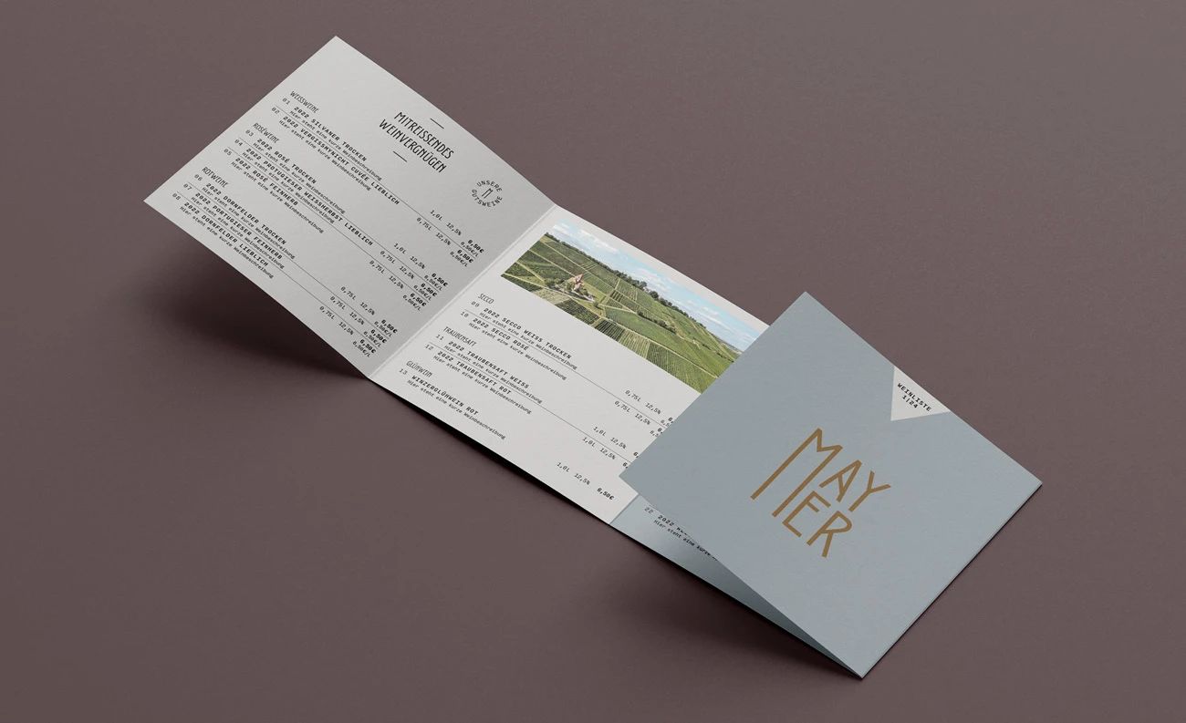 Weinpreisliste des Weinguts David Mayer
